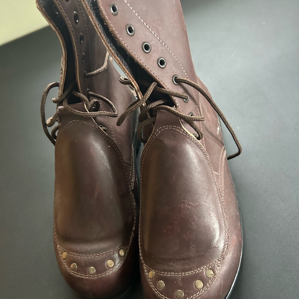 Brown Leather Boots No-Mark Work Boots